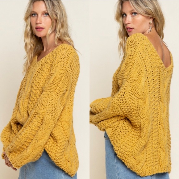 💼 POL Handmade Sweater ~ mustard - Picture 2 of 4